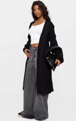 PrettyLittleThing Cardigans*Ribbed Knitted Midi Cardigan