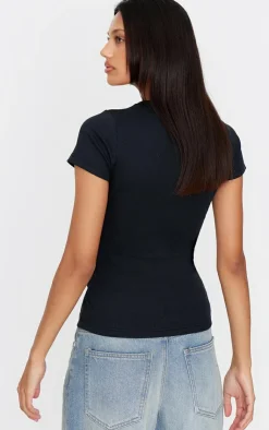 PrettyLittleThing Basic Tops*Ribbed Knitted Ruched Long Top
