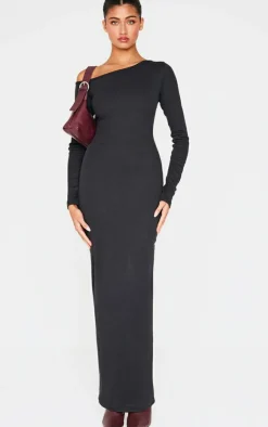 Ribbed One Shoulder Long Sleeve Maxi Dress-PrettyLittleThing Best