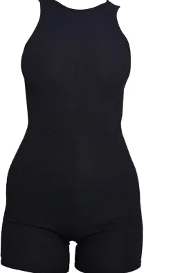 PrettyLittleThing Unitards*Ribbed Racer Neck Unitard