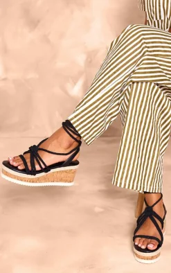 PrettyLittleThing Espadrilles*Rope Round Toe Espadrille Wedge Heeled Sandals
