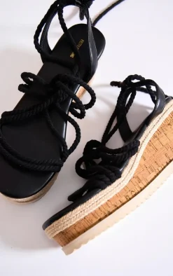 PrettyLittleThing Espadrilles*Rope Round Toe Espadrille Wedge Heeled Sandals