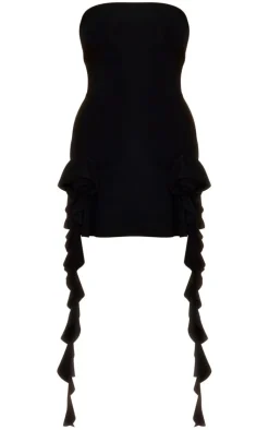 Rose Detail Bandeau Slinky Shift Dress-PrettyLittleThing Hot