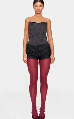 PrettyLittleThing Christmas Shop*Rose Organza Panties Hot Pants