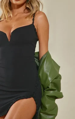 Rose Trim V Bar Bodycon Dress-PrettyLittleThing Best