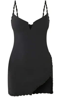 Rose Trim V Bar Bodycon Dress-PrettyLittleThing Best