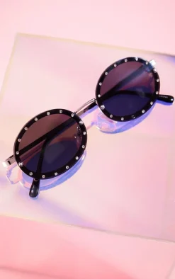 PrettyLittleThing Sunglasses*Round Lens Diamante Detail Sunglasses