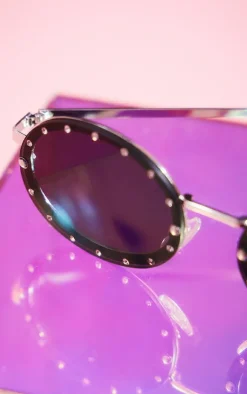 PrettyLittleThing Sunglasses*Round Lens Diamante Detail Sunglasses