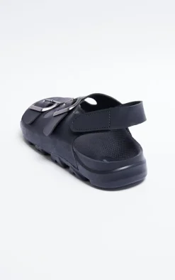 PrettyLittleThing Flat Sandals*Rubber Chunky Sole Buckle Detail Sling Back Sandals