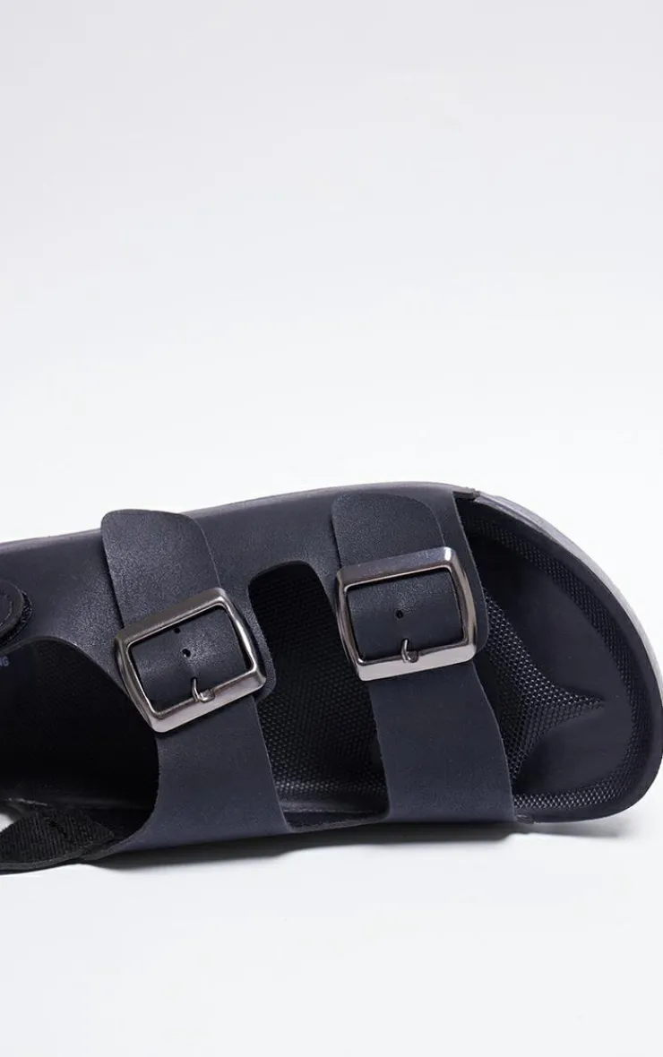 PrettyLittleThing Flat Sandals*Rubber Chunky Sole Buckle Detail Sling Back Sandals