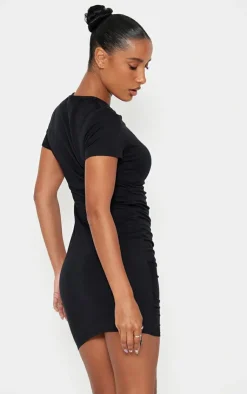 Ruched Front T Shirt Dress-PrettyLittleThing New