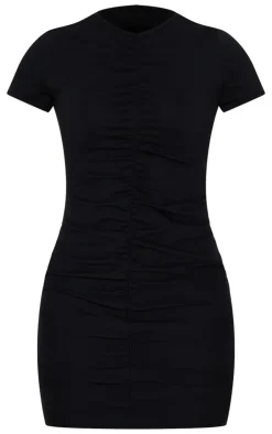 Ruched Front T Shirt Dress-PrettyLittleThing New