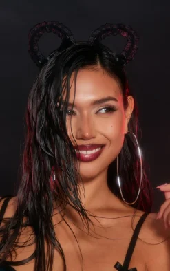 PrettyLittleThing Hair Accessories*Ruched Mesh Mouse Ears