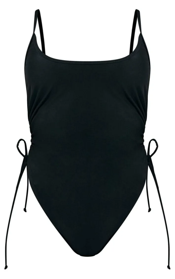 Black Ruched Side Detail Swimsuit