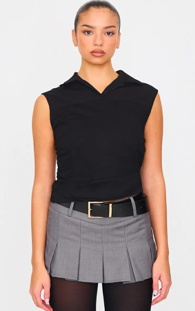 PrettyLittleThing Shirts*Ruched Sleeveless Long Top