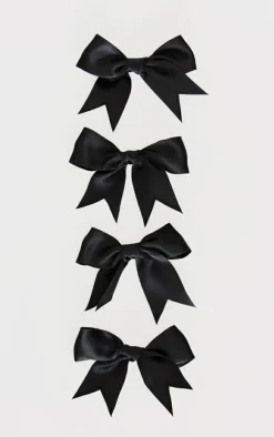 PrettyLittleThing Hair Accessories*Satin 4 Pack Bow Hair Clips