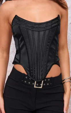 PrettyLittleThing Corsets*Satin Boning Detail Bandeau Corset