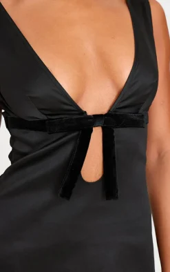 Satin Bow Detail A-line Dress-PrettyLittleThing Hot