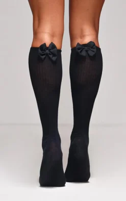 PrettyLittleThing Socks*Satin Bow Knee High Socks