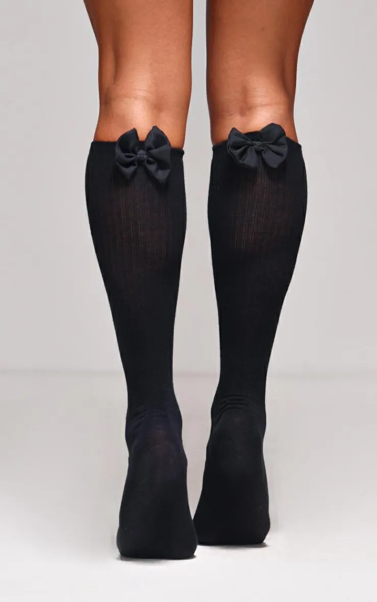 PrettyLittleThing Socks*Satin Bow Knee High Socks