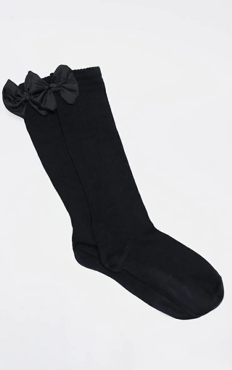 PrettyLittleThing Socks*Satin Bow Knee High Socks