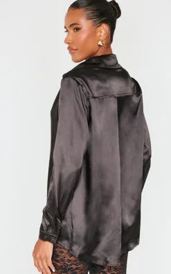 Satin Button Front Shirt-PrettyLittleThing Sale