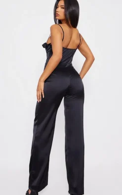 Satin Corsage Corset Strappy Jumpsuit-PrettyLittleThing Best