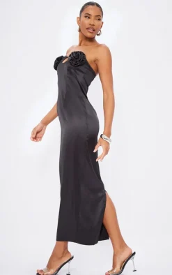 Satin Corsage Maxi Dress-PrettyLittleThing Best
