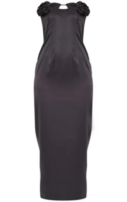 Satin Corsage Maxi Dress-PrettyLittleThing Best