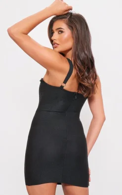Satin Cup Detail Bandage Bodycon Dress-PrettyLittleThing Sale