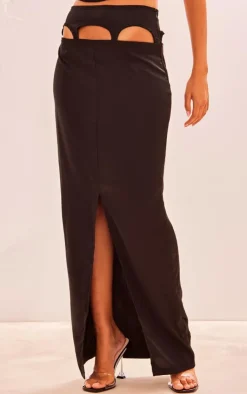 Satin Cut Out Suspender Maxi Skirt-PrettyLittleThing Best