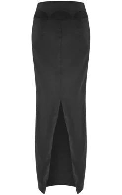 Satin Cut Out Suspender Maxi Skirt-PrettyLittleThing Best