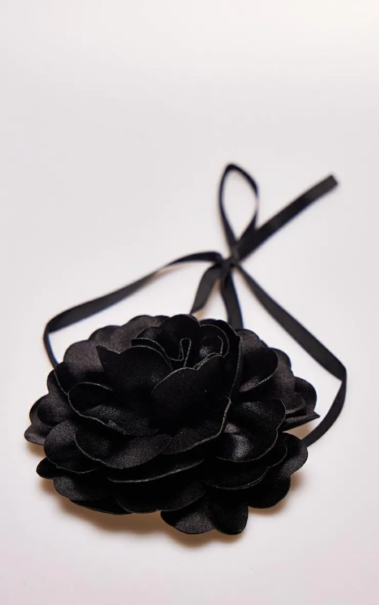PrettyLittleThing Necklaces*Satin Flower Tie Ribbon Choker