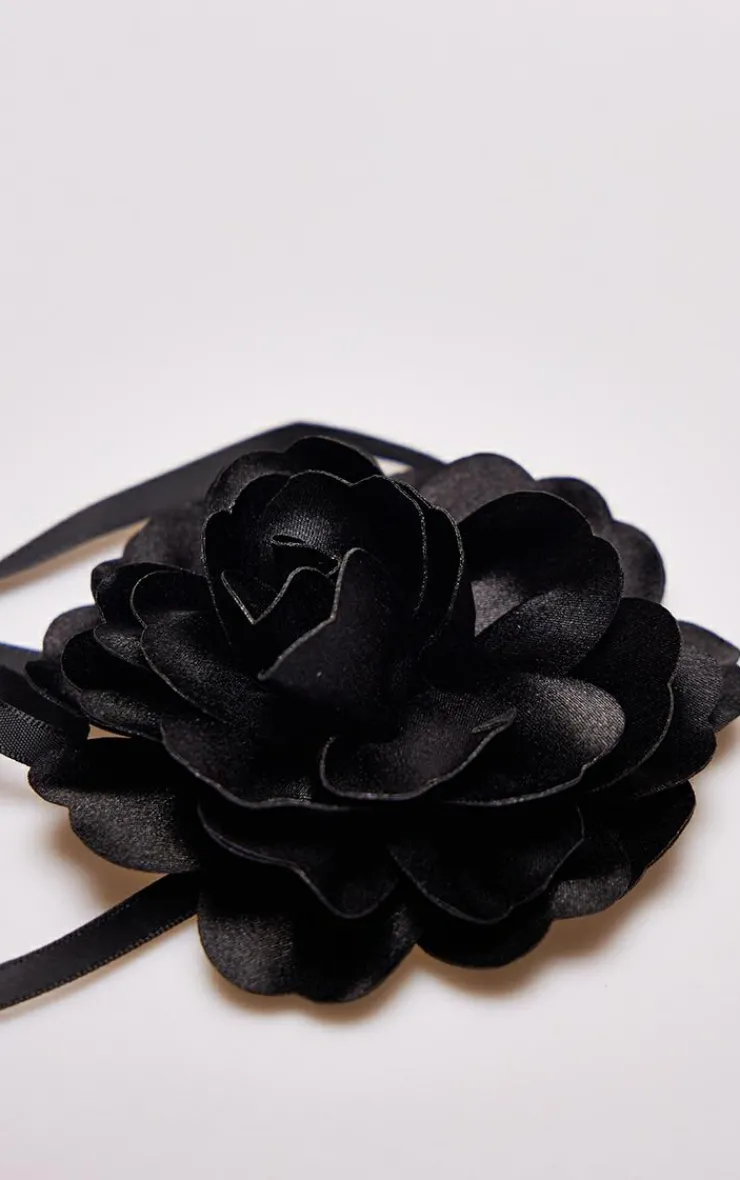 PrettyLittleThing Necklaces*Satin Flower Tie Ribbon Choker