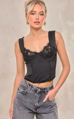 PrettyLittleThing Corsets*Satin Lace Bust Boned Corset