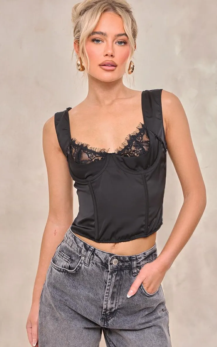 PrettyLittleThing Corsets*Satin Lace Bust Boned Corset