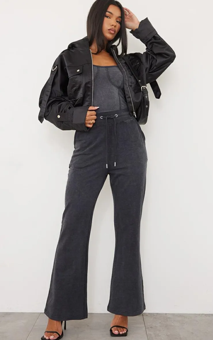 PrettyLittleThing Bomber Jackets*Satin Oversized Hooded Utility Bomber Jacket