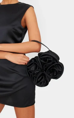 Satin Rose Detail Handbag-PrettyLittleThing Best
