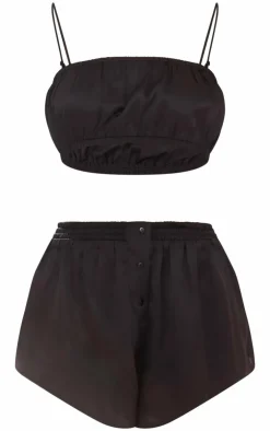Satin Ruched Bralet And Short Pj Set-PrettyLittleThing Hot
