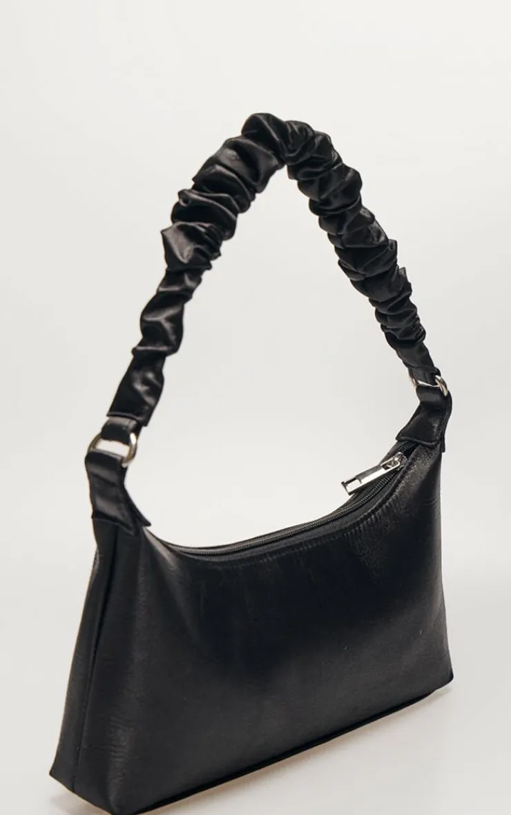 PrettyLittleThing Shoulder Bags*Satin Ruched Handle Shoulder Bag