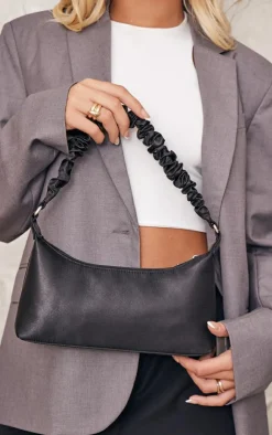 PrettyLittleThing Shoulder Bags*Satin Ruched Handle Shoulder Bag