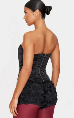 PrettyLittleThing Corsets*Satin Velvet Bust Detail Corset