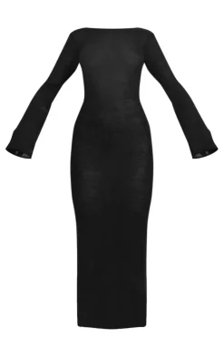 Scoop Back Filagree Knit Maxi Dress-PrettyLittleThing Best