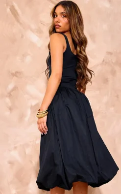 Scoop Neck Puffball Midi Dress-PrettyLittleThing Outlet