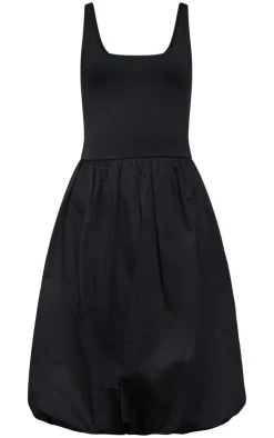 Scoop Neck Puffball Midi Dress-PrettyLittleThing Outlet