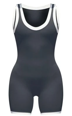 PrettyLittleThing Gym Wear*Sculpt Contrast Binding Gym Unitard