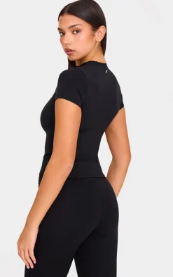 PrettyLittleThing Workout Tops*Sculpt Cut Out Short Sleeve Top
