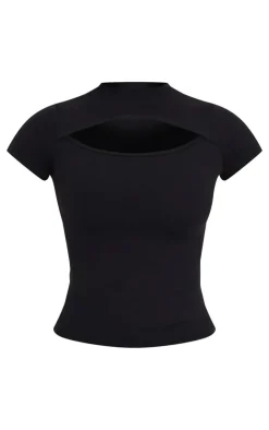 PrettyLittleThing Workout Tops*Sculpt Cut Out Short Sleeve Top