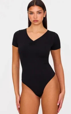 PrettyLittleThing Gym Wear*Sculpt Gathered Short Sleeve Bodysuit