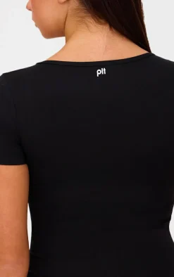 PrettyLittleThing Gym Wear*Sculpt Gathered Short Sleeve Bodysuit